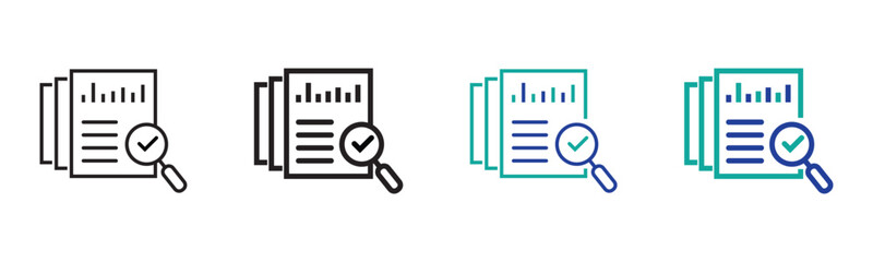 Audit document icon in flat style. Result report vector illustration on white isolated background. Verification control business concept. stock vector. eps 10.