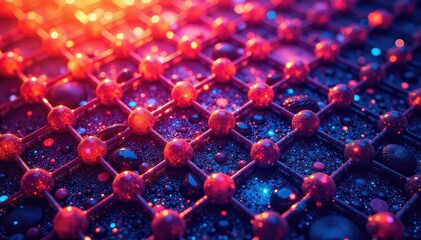 Intricate tessellation of hexagons in vibrant hues, modern, geometric, mosaic