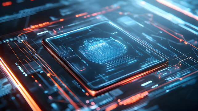 identity verification process with user credentials displayed on a futuristic HUD 