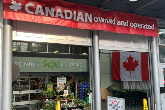 Save On Foods Highlights Canadian Ownership as Patriotism Surges Amid Trade Tensions with the U.S. Vancouver, BC, Canada. March 30, 2025.