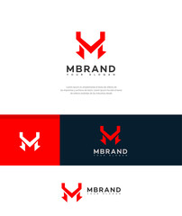 Modern Red M Letter Logo Design for Brand Identity