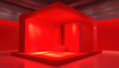 Red Minimalist Exhibition Space Design