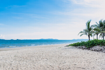 Fototapeta premium Beautiful nature sea summer background,Sand beach