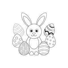easter bunny with egg Coloring page