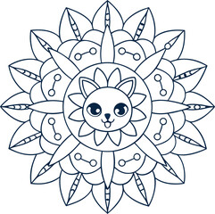 abstract flower vector illustration Coloring page