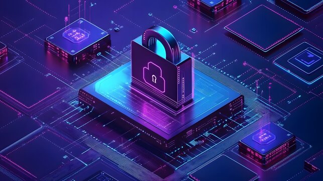 Abstract digital artwork ai-enhanced encryption visualization