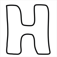 Capital letter H illustration vector icon