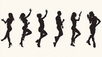 Gesture Silhouettes - Gesture-based human silhouettes expressing emotions or actions, ideal for abstract, creative, and conceptual designs.