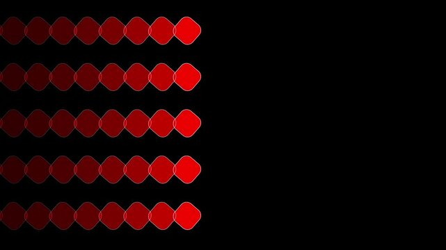Abstract red shapes on black background. geometric red pattern animation