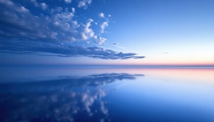 Obraz premium Serene Calm Sky Reflection Over Water