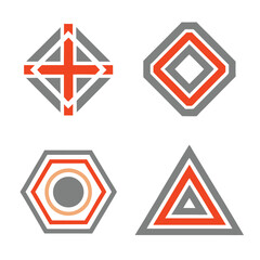 Abstract Geometric Shapes vector Logo Design.