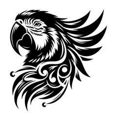 Fototapeta premium Parrot head in tribal vector tattoo style