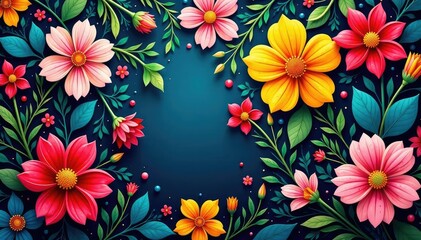 Intricate floral motifs seamlessly interwoven, creating a flowing visual , flowers, seamless pattern, background