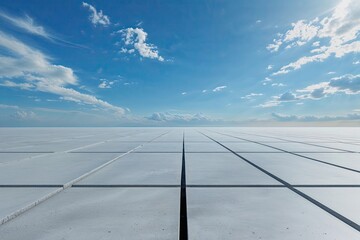 Fototapeta premium Expansive Clear Concrete Surface Beneath a Stunning Blue Sky
