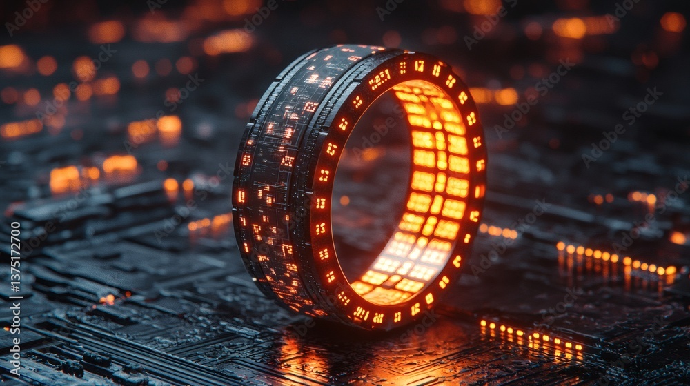 Poster smart ring technology analyzing biochemical changes to detect potential cancerous activity in the bo