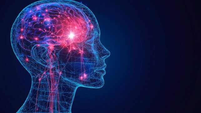 Neural implants monitoring brain tumor activity in real time advancing neurological cancer research cutting edge neuroscience Stock Photo with side copy space