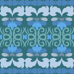 Geometric, ethnic oriental ikat seamless pattern treditional Design for background, carpet wallpaper, clothing, wrapping, batik, fabric, Vector illustration, embroidery style.  