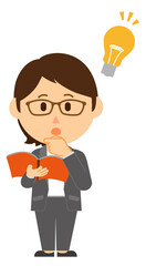 塾講師女性_電球アイデア発見