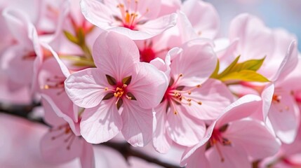 Fototapeta premium Close-up of delicate pink cherry blossom.