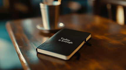 Notebook with "Today is Enough" Message