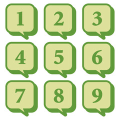 イラスト素材：数字アイコン1～9セット