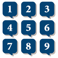 イラスト素材：数字アイコン1～9セット