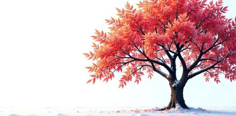 Fototapeta premium Branches of beech tree against a snowy white background, branches, wood, twigs