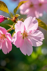 Obraz premium there is a close up of a pink flower on a tree