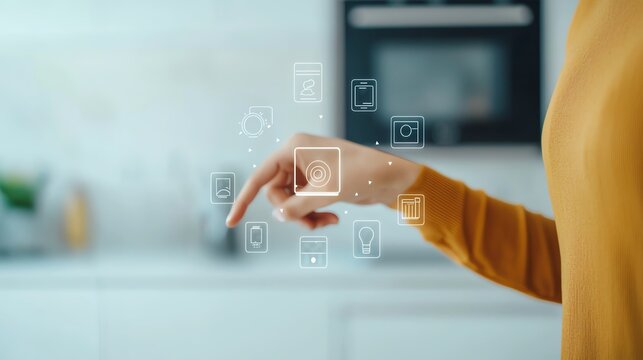 A person unplugging appliances with CO2 reduction metrics appearing in real-time