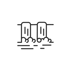 Waterfall icon. Simple icon representing a flowing waterfall, ideal for social media, app, and web design. Vector illustration