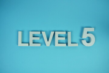 Level 5 Level Five alphabet letters on blue background