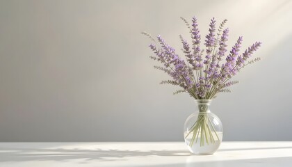 Delicate Lavender Stems in a Simple Glass Vase