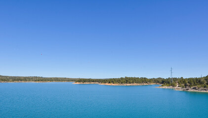 Water reservoir reflecting renewable energy and sustainability efforts
