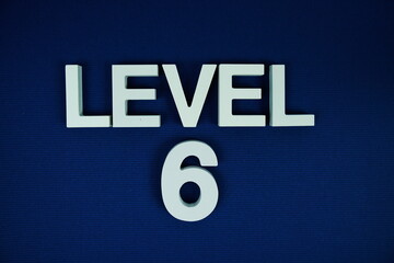 Level 6 Level Six alphabet letters on blue background