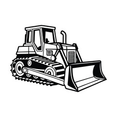 Bulldozer silhouette vector