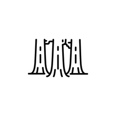 Countryside Landscape trees icon. Simple icon representing a natural outdoor scene with trees and a path, ideal for social media, app, and web design. Vector illustration