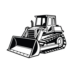 Bulldozer silhouette vector