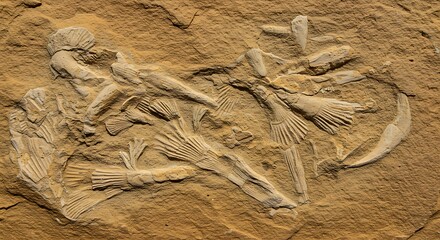 Ancient Fossils Embedded In Stone A Glimpse Into Earths Past AI Generated