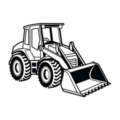 Bulldozer silhouette vector