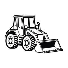 Naklejka premium Bulldozer silhouette vector