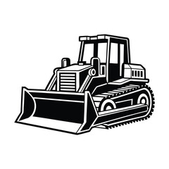 Bulldozer silhouette vector
