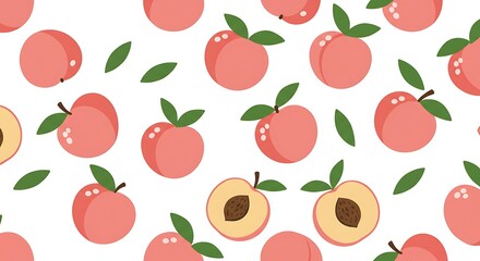 Sweet Peach Summer Delight Pastel Illustration AI Generated