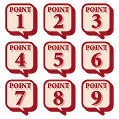 イラスト素材：数字アイコン1～9セット