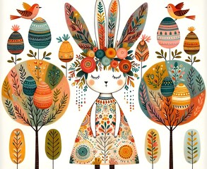 Pascua Folk: Cuentos de Conejos y Ni&ntilde;as Florales 