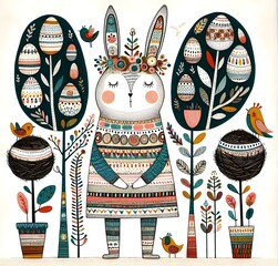 Pascua Folk: Cuentos de Conejos y Niñas Florales 