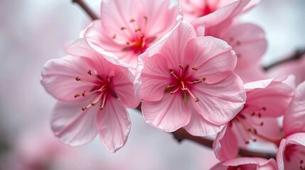 Naklejka premium Close-up of delicate pink cherry blossom.