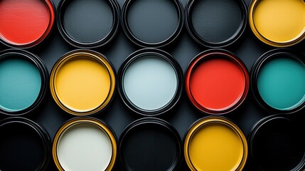 Vibrant Hues: A Colorful Collection of Paint Cans
