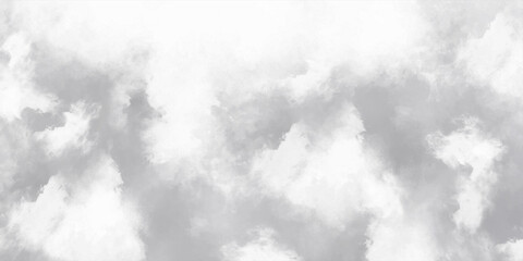 Fluffy white clouds drift across a bright blue sky, a mix of nature's cumulus and abstract smoke