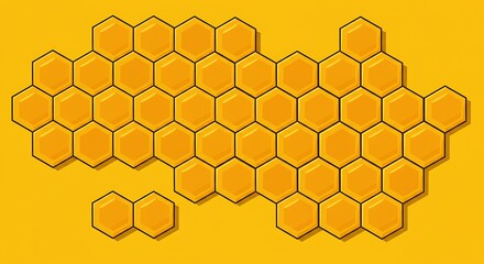 Golden Honeycomb Abstract Art Honeycomb Pattern Digital Illustration Warm Yellow Hexagon Design Sweet Honeycomb Geometric Art Vibrant Honeycomb Graphic Design AI Generated
