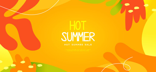 summer shopping horizontal banner illustration